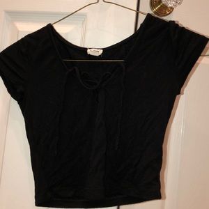 black garage crop top